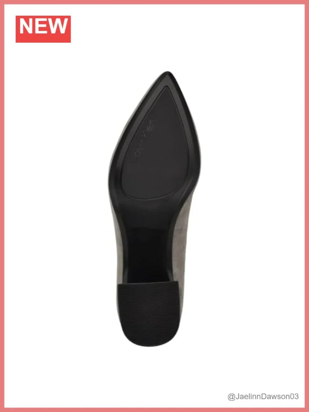 Calvin Klein Women's Suede Pointed Toe Block Heel Pumps Slip-on